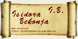 Isidora Bekonja vizit kartica